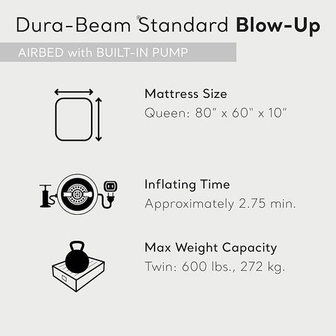Intex Dura-Beam Standard Fiber Tech Air Mattress Built-in Electric Pump – 25.4 cm Bed Height – 272.2 kg Weight Capacity | Intex In Lebanon