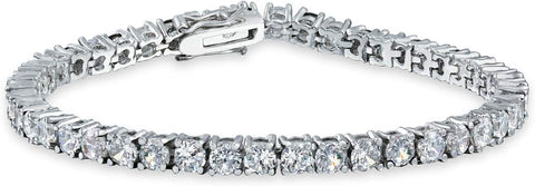 Bling Jewelry Women's Silver Prong Basket Set Solitaire Round Cubic Zirconia Tennis Bracelet  | Bling Jewelry In Lebanon