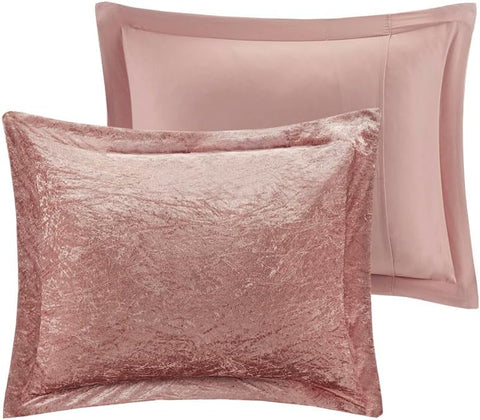 Intelligent Design King/Cal King Dusty Rose Felicia Blush Velvet Diamond Quilting Comforter Set | Intelligent Design In Lebanon