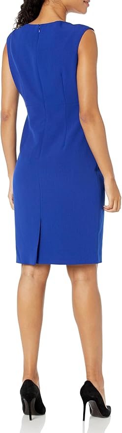 Kasper Women's Royal Blue Sleeveless Sheath Dress With Notch Neckline | Kasper In Lebanon