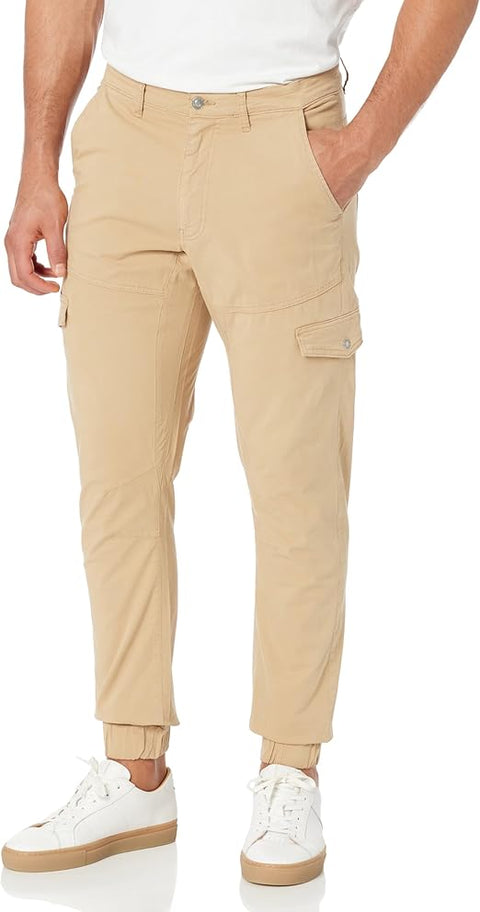 Guess Men's Camel Stretch-Cotton Jogger Pants | Guess In Lebanon