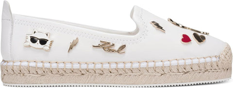 Karl Lagerfeld Women's White Michaela Slip on Embellished Flat | Karl Lagerfeld In Lebanon
