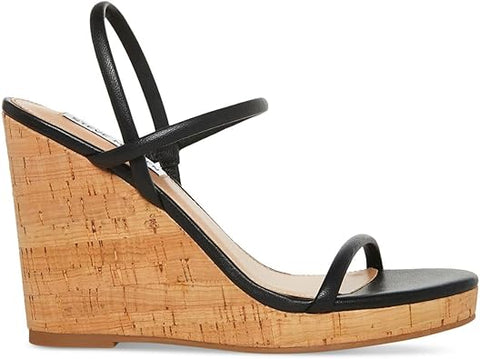 Steve Madden Women's Black Leather Udell-C Sandals | Steve Madden In Lebanon