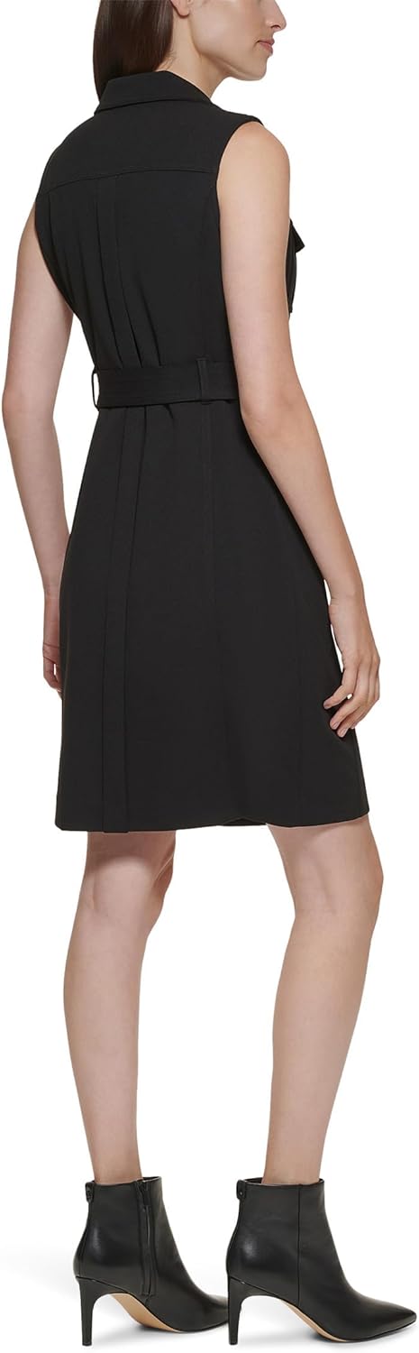 Calvin Klein Women's Black Moto Belted Sleeveless Sheath Dress|Calvin Klein in Lebanon