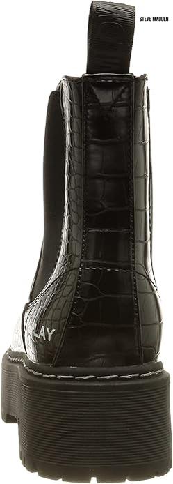 Steve Madden Women's Black Veerly Croco Synthetic Ankle Boots |Steve Madden in Lebanon