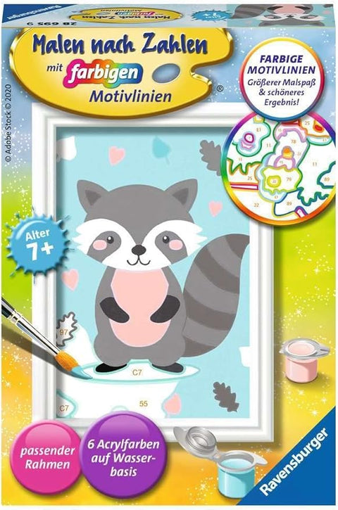 Ravensburger Cute Raccoon Painting by Numbers With A Frame |Ravensburger In Lebanon