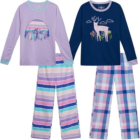 Eddie Bauer Girl's 4 Piece Matching Fleece Graphic Pajama Set |Eddie Bauer In Lebanon