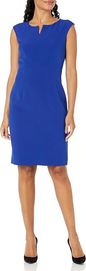 Kasper Women's Royal Blue Sleeveless Sheath Dress With Notch Neckline | Kasper In Lebanon