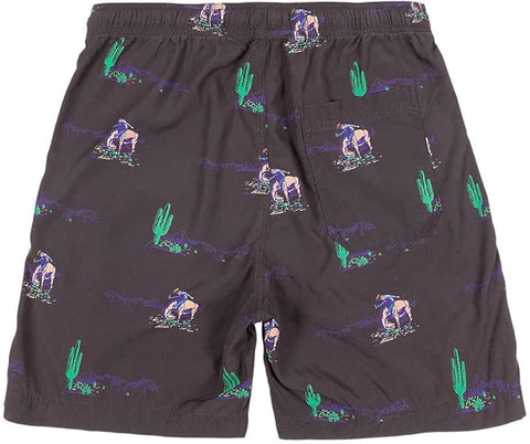 Wrangler Men's Dark Gray Printed Drawstring Bermuda Shorts | Wrangler In Lebanon