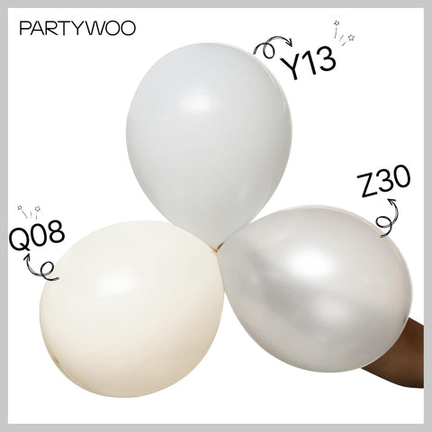PartyWoo Pearl White Balloons 85pcs Different Sizes Pack of 18 12 10 5 Inch | PartyWoo In Lebanon