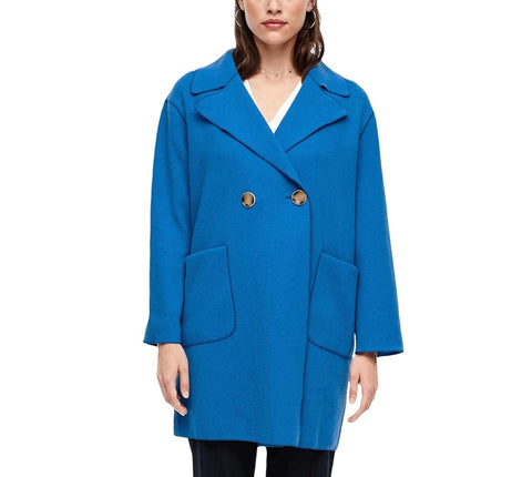 S.Oliver Women's Royal Blue Wool Coat | S.Oliver In Lebanon