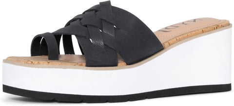 NYDJ Women's Black Reesie Wedge Slipper | NYDJ in Lebanon