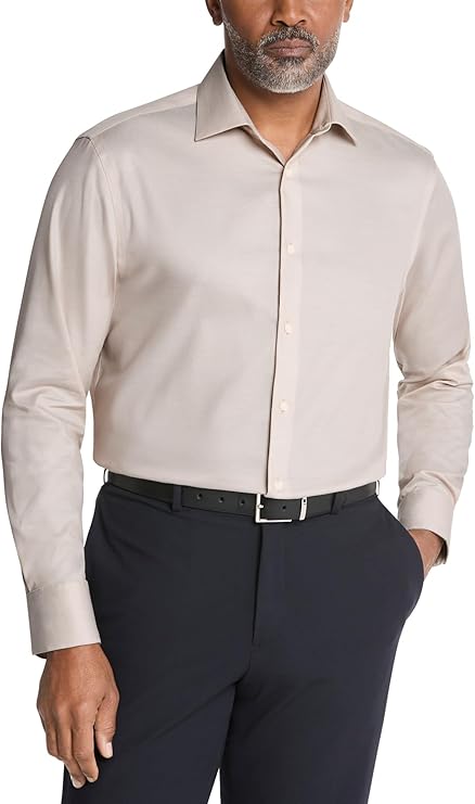 Calvin Klein Men's Light Beige Regular Fit Long Sleeve Shirt | Calvin Klein In Lebanon