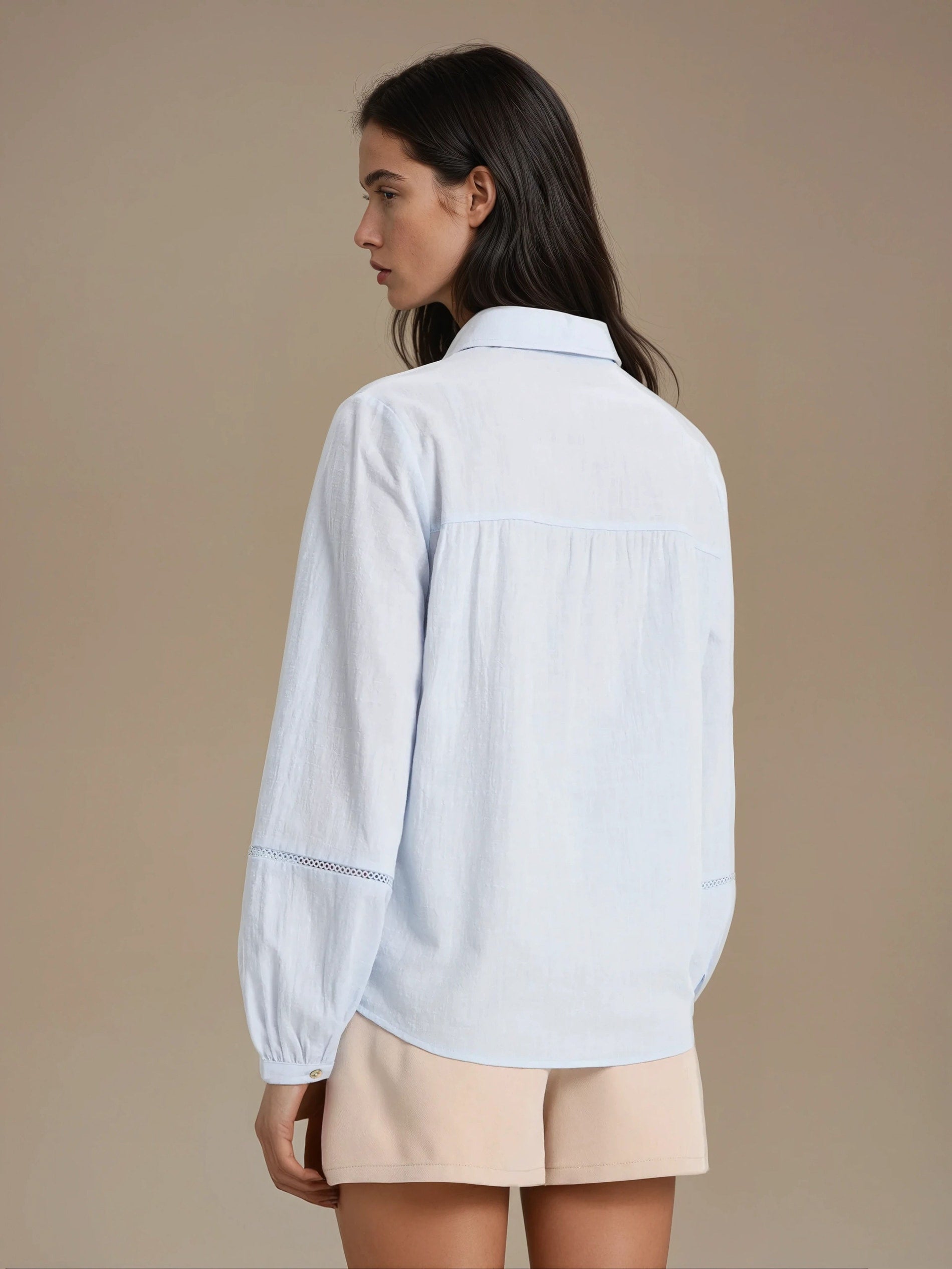 Sinsay Women's Light Blue  With Perforated Insert Shirt | Sinsay in Lebanon