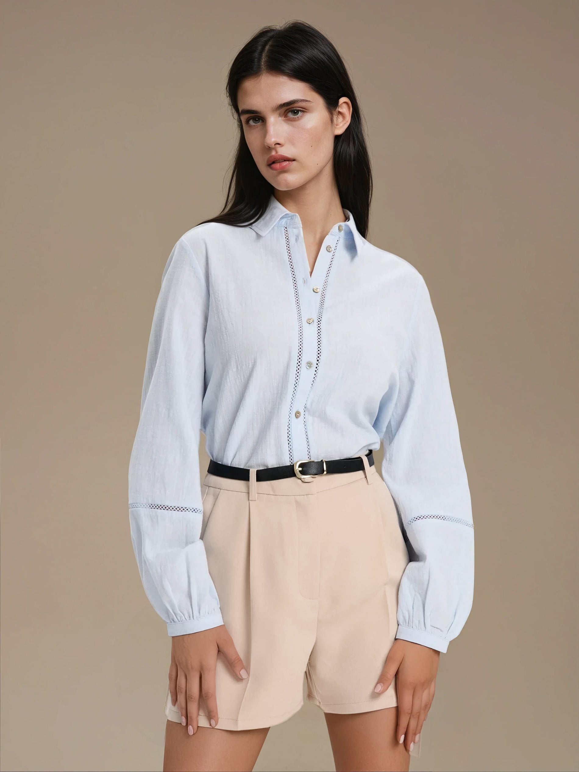 Sinsay Women's Light Blue  With Perforated Insert Shirt | Sinsay in Lebanon
