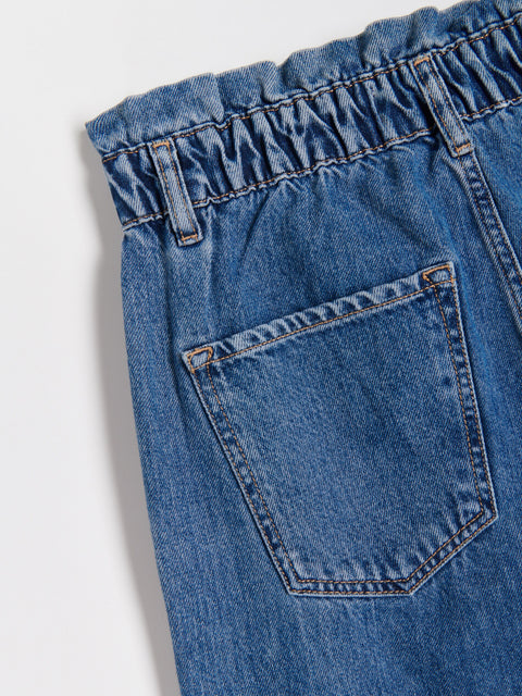 Reserved Women's Dark Blue Paperbag Jeans | Reserved In Lebanon