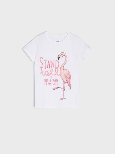 Sinsay Girl's White Short-Sleeve T-Shirt |Sinsay In Lebanon