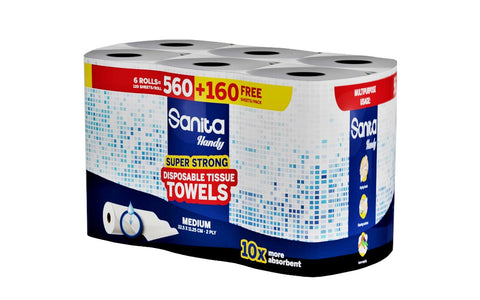 Sanita Handy Towel Medium 6 Rolls (560+160 Free) | Sanita In Lebanon