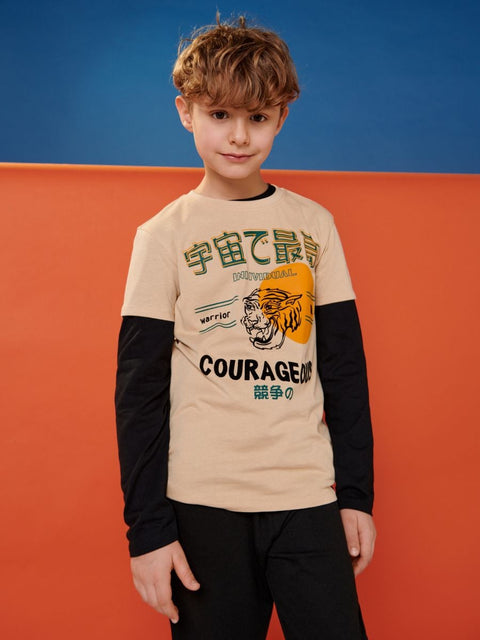 Sinsay Boy's Beige Sweatshirt ANFK919