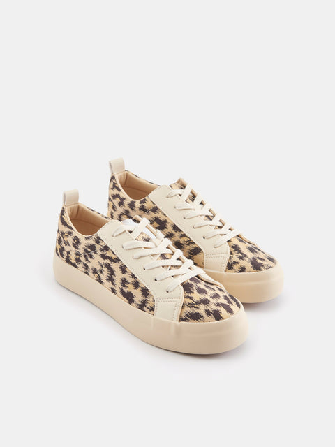 Sinsay Women's Beige & Brown Animal Printed Sneakers|Sinsay In Lebanon