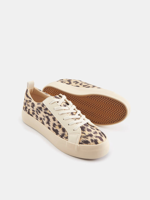 Sinsay Women's Beige & Brown Animal Printed Sneakers|Sinsay In Lebanon