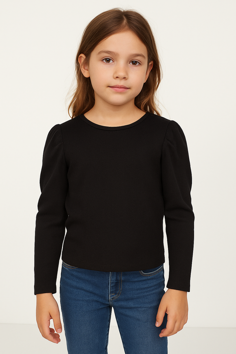 Zara Girl's Black Long-Sleeve T-Shirt |Zara in Lebanon