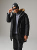 Sinsay Men's Black Faux Fur Trim Hooded Jacket | Sinsay in Lebanon