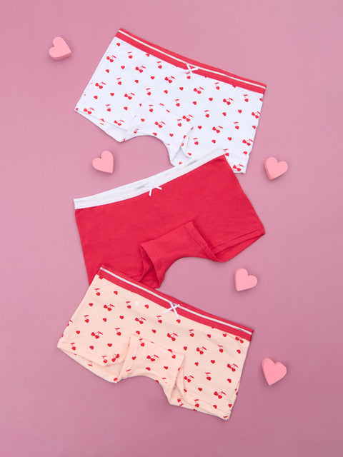 Sinsay Girl's White/Pink Printed  3 pack of Boxers   | Sinsay in Lebanon