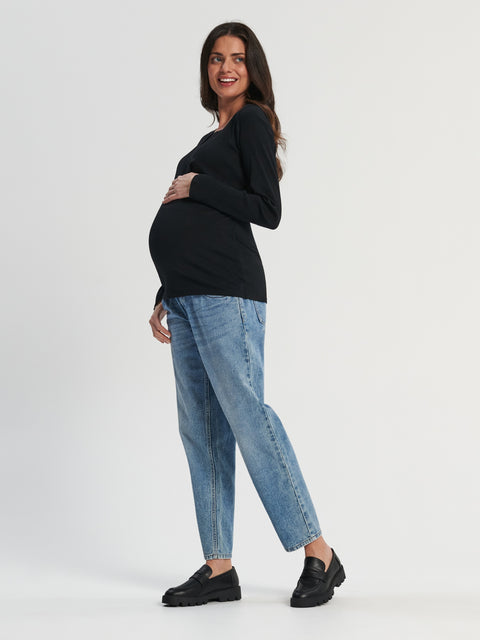 Sinsay Women's Black Maternity Long Sleeve V-Neck Blouse|Sinsay In Lebanon