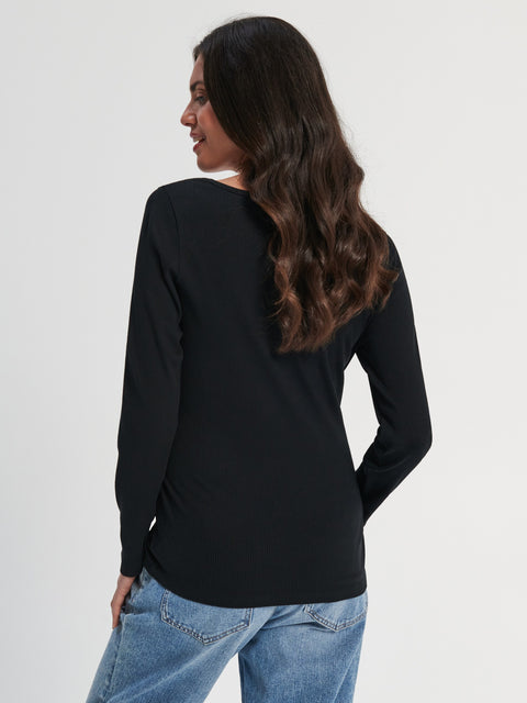 Sinsay Women's Black Maternity Long Sleeve V-Neck Blouse|Sinsay In Lebanon