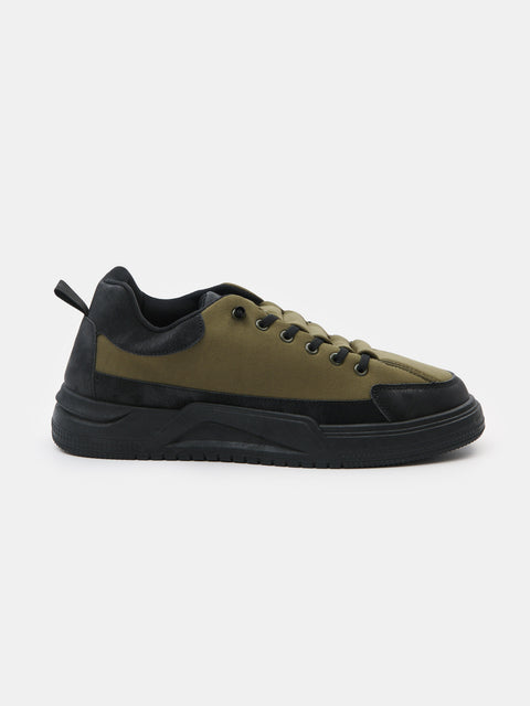 Sinsay Men's Khaki Green Low Top Thick Sole Lace sneakers |Sinsay In Lebanon