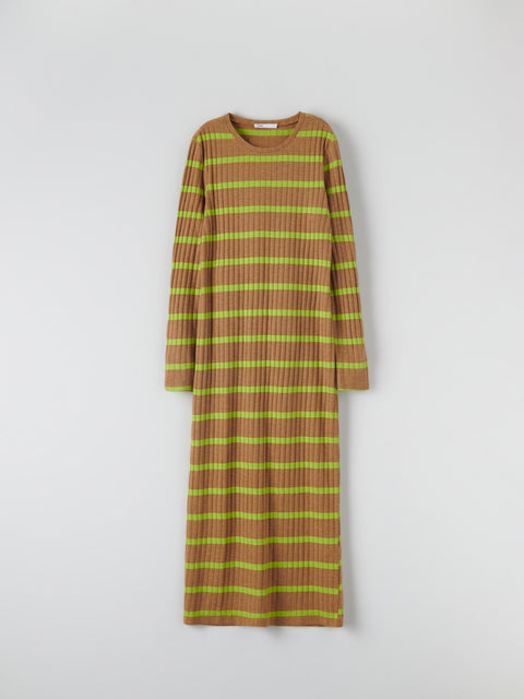 Sinsay Women's Brown & Green Striped Midi Dress | Sinsay In Lebanon