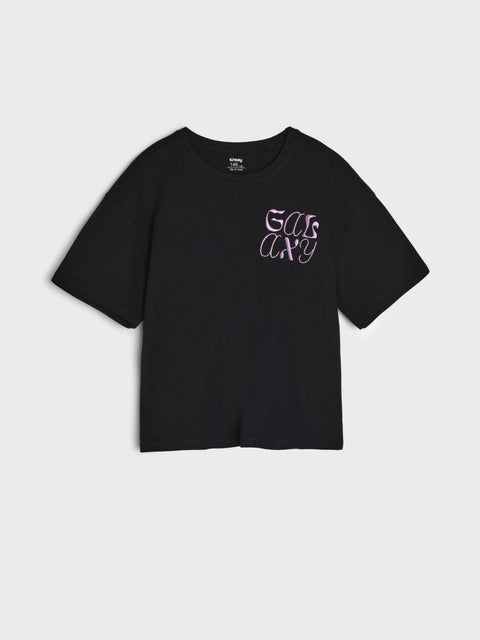 Sinsay Girls Black Galaxy Graphic Short Sleeve T-Shirt | Sinsay in Lebanon