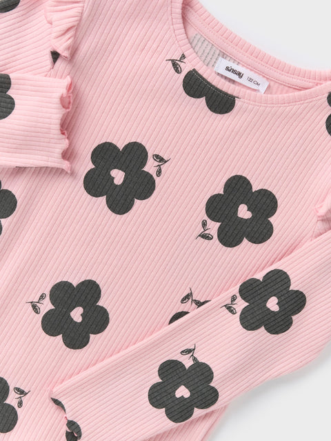 Sinsay Girl's Dusty Rose Long Sleeve Floral Blouse | Sinsay In Lebanon
