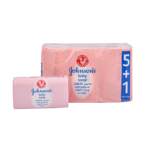 Johnson's Baby Soft Pink Soap With Baby Oil 125g (5+1 FREE) | Johnson's In Lebanon