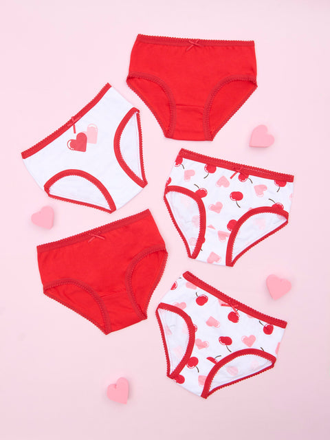 Sinsay Girl's Red/White Cherry Briefs 5pcs | Sinsay in Lebanon
