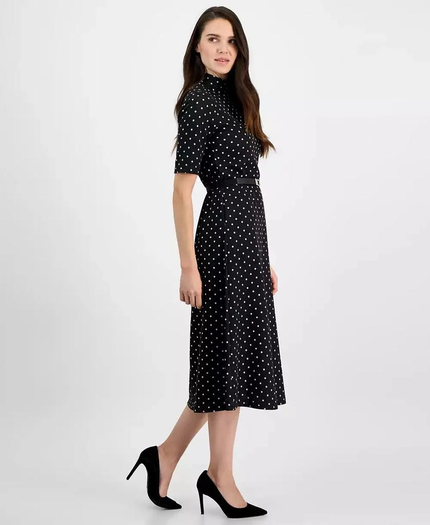 Anne Klein Women's Black Dotted Half Sleeve Dress | Anne Klein In Lebanon