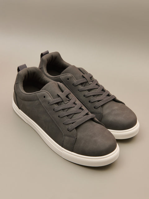 Sinsay Men's Medium Gray Faux Leather Sneakers | Sinsay In Lebanon