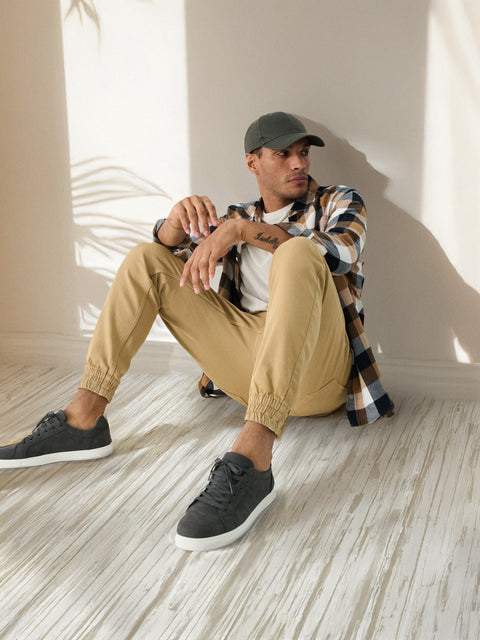 Sinsay Men's Medium Gray Faux Leather Sneakers | Sinsay In Lebanon