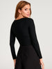 Sinsay Women Black Ribbed Long Sleeve Cut-Out T-Shirt | Sinsay in Lebanon