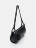 Sinsay Women Black Faux-Leather Rose Detail Shoulder Bag | Sinsay in Lebanon