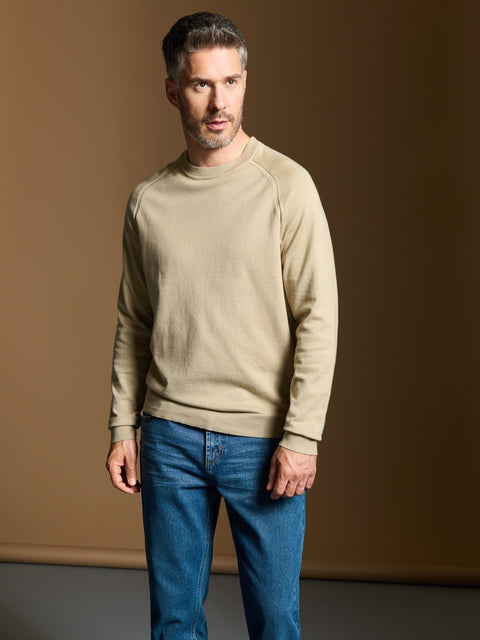 Sinsay Men's Tan Round Neck Raglan Sleeve Sweatshirt|Sinsay In Lebanon