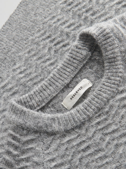 Reserved Men's Light Grey Structured Knit Sweater | Reserved In Lebanon