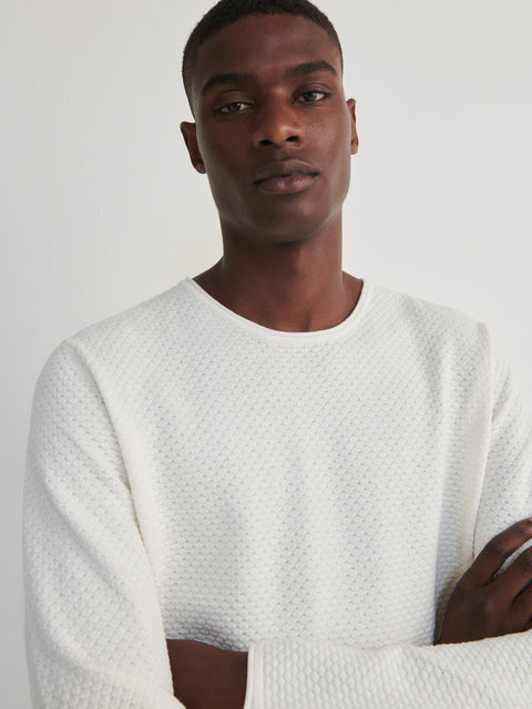 Reserved Men's White Structured Sweater | Reserved In Lebanon