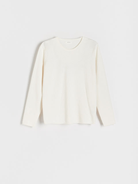 Reserved Men's White Structured Sweater | Reserved In Lebanon