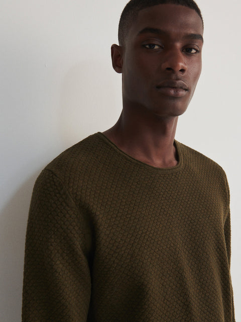 Reserved Men's Olive Green Structured Sweater | Reserved In Lebanon