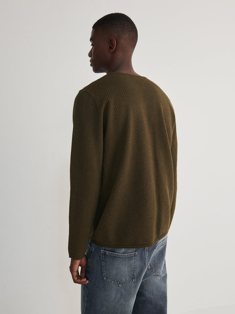 Reserved Men's Olive Green Structured Sweater | Reserved In Lebanon