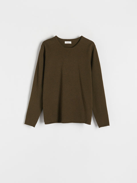 Reserved Men's Olive Green Structured Sweater | Reserved In Lebanon