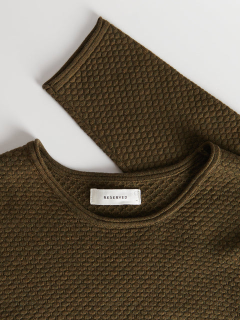 Reserved Men's Olive Green Structured Sweater | Reserved In Lebanon