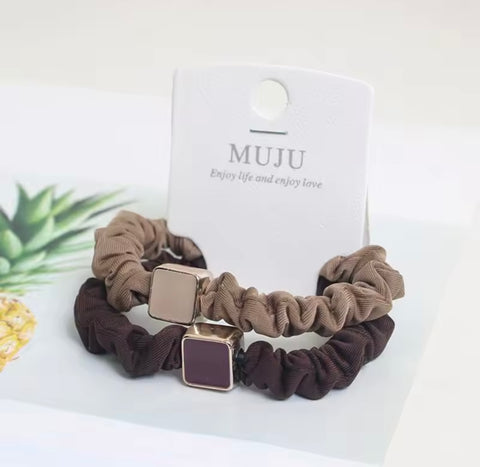 Muju 2 Piece Set Of Korean Light Luxury Elastic Hair Ties |Muju In Lebanon